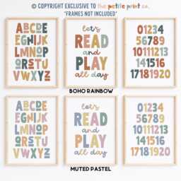 Playroom Print Set -- Alphabet Poster, Numbers Education Prints, Learning Posters, Classroom Decor, Unframed - thumbnail 2