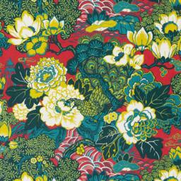 Shanghai Peacock, By F. Schumacher - Cerise Pillow Cover - thumbnail 3