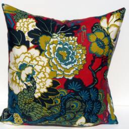 Shanghai Peacock, By F. Schumacher - Cerise Pillow Cover - thumbnail 2