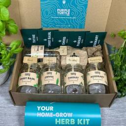Herb Garden Grow Kit Glass Jars, Soil Pellets, Seeds, Gift Box - thumbnail 3