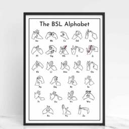 Bsl Alphabet Print British Sign Language Wall Art, Different Skin Tones, Abc - thumbnail 3
