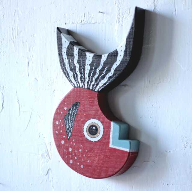 Wooden Fish Wall Art Beach House Decor Coastal Nautical Wood Hanging Rustic Home Handmade - image 1