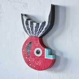 Wooden Fish Wall Art Beach House Decor Coastal Nautical Wood Hanging Rustic Home Handmade - thumbnail 2