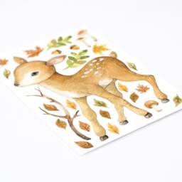 Baby Deer Wall Decal, Plastic-Free Forest Friends Kids Room Wall Stickers - thumbnail 3