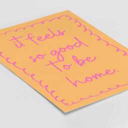 It Feels So Good To Be Home Orange Print - Cosy Minimalist Wall Art, Modern Aesthetic Quote For Living Room, Neutral D??cor Gift - thumbnail 3