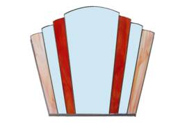 Orange Stained Glass Mirror - Art Deco Fan