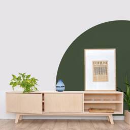 Mid Century Modern Plywood Sideboard, Fluted Door Tv Cabinet - thumbnail 3