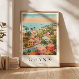 Ghana Travel Poster West Africa Landscape Art Print - thumbnail 3