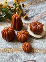 Set Beeswax Pumpkin Candles, Decor, Halloween Decor, Thanksgiving Pumpkin, Fall Home Candle - thumbnail 1