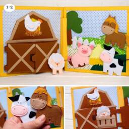 Farm Quiet Book Felt Activity Book For Toddlers - thumbnail 2