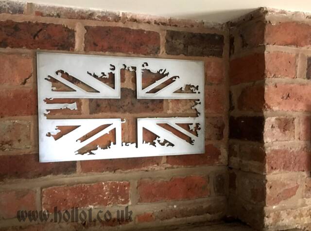 Union Jack Steel Sign Grunge Metal British Flag UK Gb Home Wall Decor - image 1