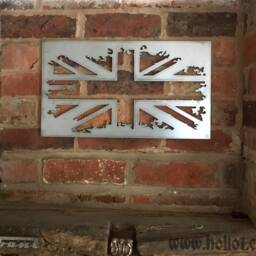 Union Jack Steel Sign Grunge Metal British Flag UK Gb Home Wall Decor - thumbnail 2