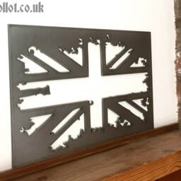 Union Jack Steel Sign Grunge Metal British Flag UK Gb Home Wall Decor - thumbnail 3