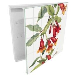 Red Flowers Wall Mounted Key Cabinet, Box For Home, Illustrative & Plants, Nature Art Lovers - thumbnail 2