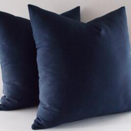 Set Of 2 Navy Blue Cotton Canvas Pillow Covers 20'' X - thumbnail 2