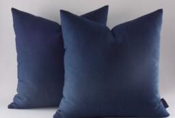 Set Of 2 Navy Blue Cotton Canvas Pillow Covers 20'' X - thumbnail 1