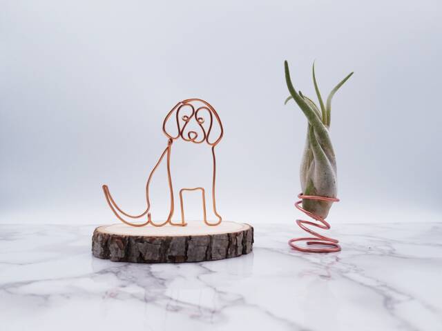Wire Beagle Sculpture, Pet Memorial, Dog Lover Gift - image 1