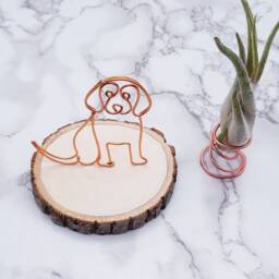Wire Beagle Sculpture, Pet Memorial, Dog Lover Gift - thumbnail 3