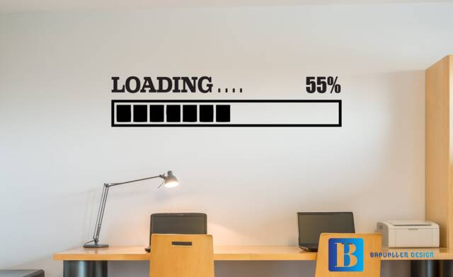 Game Room Loading Bar Percentage Complete Kids/Boys Bedroom Wall Art Vinyl Decal Stickers - image 1