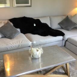 Large Black Sheepskin Rug, Extra Long Luxury Throw, Home Decor - thumbnail 3