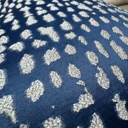 "Luxury Navy & Gold Estrada Textured Scatter Cushion Cover For Sofa, Bed - Rectangle 12"" X 20" - thumbnail 2