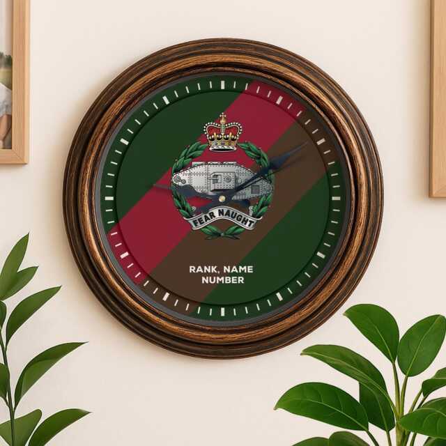 Personalised Army Wall Clock The Royal Tank Regiment Custom Military Kitchen Home Decor Veteran Retirement Gift Birthday Eac84 - image 1