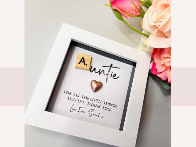 Personalised Gift For Aunty, Personalized Birthday Auntie, Scrabble Frame Custom Family, Handmade Picture Her - image 1