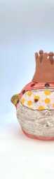 Handmade Ceramic Tea Light Holder Whimsical Luminary - thumbnail 1