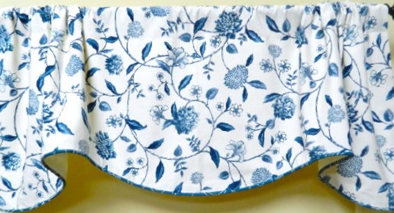 Williamsburg NassauWindow Valance/Lined & Corded Rod Pocket Scalloped - image 1