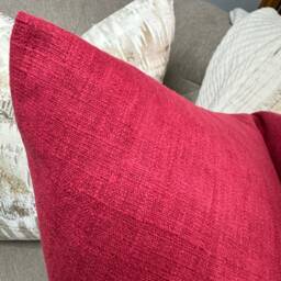 Cotton Blend Plain Red Cushion Cover For Sofa Or Chair, Perfect Living Room Pillow Everyday Use - thumbnail 2