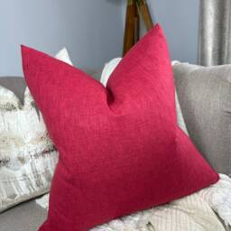 Cotton Blend Plain Red Cushion Cover For Sofa Or Chair, Perfect Living Room Pillow Everyday Use - thumbnail 4