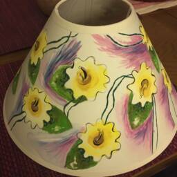 Bloomsbury Lampshade, Bohemian Interiors, Duncan Grant, Hand Painted Bespoke Lighting, Vanessa Bell Floral Lighting - thumbnail 3