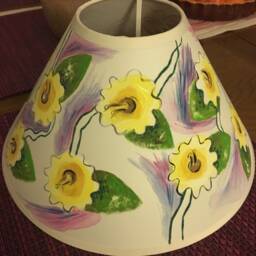 Bloomsbury Lampshade, Bohemian Interiors, Duncan Grant, Hand Painted Bespoke Lighting, Vanessa Bell Floral Lighting - thumbnail 2