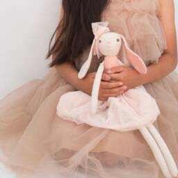 Handmade Linen Bunny Toy Briella, Tulle Dress, Baby Shower Gift - thumbnail 3