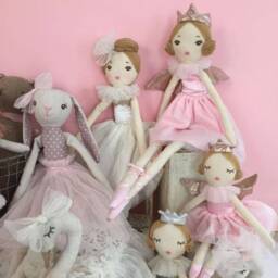 Handmade Linen Bunny Toy Briella, Tulle Dress, Baby Shower Gift - thumbnail 4