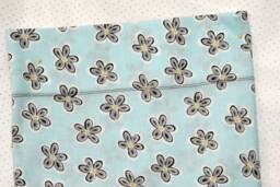 Handmade Hippie Floral Pillow Case, Teal Cotton Standard Size - thumbnail 1
