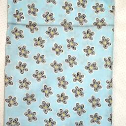 Handmade Hippie Floral Pillow Case, Teal Cotton Standard Size - thumbnail 2