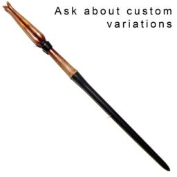 Tulip Wand , Fully Hand-Carved Cherry Wood - thumbnail 3