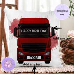 Custom Lorry Driver Cushion Gift With Name, Truck Lover Pillow, Personalised Birthday Present For Dad, Haulage Keepsake, Transport Decor UK - thumbnail 1