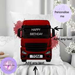 Custom Lorry Driver Cushion Gift With Name, Truck Lover Pillow, Personalised Birthday Present For Dad, Haulage Keepsake, Transport Decor UK - thumbnail 4