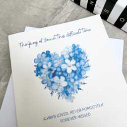 Memorial Gift Candle , Memorial Loss Gift, Personalised Candle, Loss Gift, Forget-Me-Not Flowers, With Matching Forget Me Not Card - thumbnail 4
