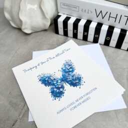 Memorial Gift Candle , Memorial Loss Gift, Personalised Candle, Loss Gift, Forget-Me-Not Flowers, With Matching Forget Me Not Card - thumbnail 3