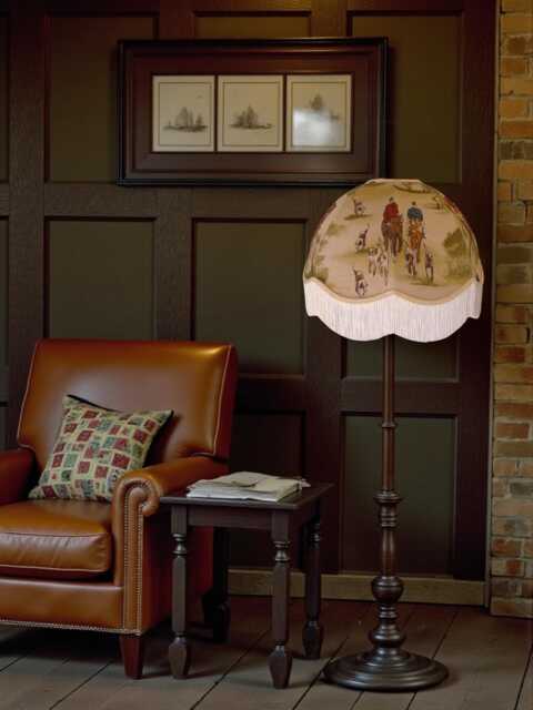 Traditional Fox Hunting Dome Lampshade Handmade in The UK For Table & Floor Standard Lamp Shades, Ceiling Light Pendants - image 1