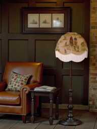 Traditional Fox Hunting Dome Lampshade Handmade in The UK For Table & Floor Standard Lamp Shades, Ceiling Light Pendants - thumbnail 1