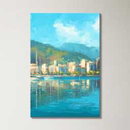 Rio De Janeiro Skyline 3 Panel Split Canvas Wall Art Christ The Redeemer Tropical Landscape Oil Painting Framed Home Decor Gift - thumbnail 4