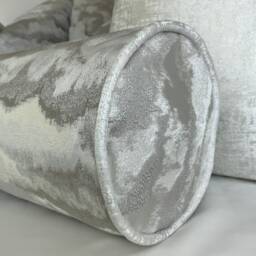 "Silver - Grey Nimbus Luxury Clouds Effect Cushion Bolster 16"" X 6" - thumbnail 2