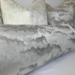 "Silver - Grey Nimbus Luxury Clouds Effect Cushion Bolster 16"" X 6" - thumbnail 3
