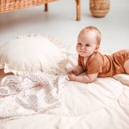 Floral Baby Swaddle Wrap Blanket - Burp Cloths From Ultra Soft & Breathable Mustard Muslin - thumbnail 2