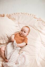 Floral Baby Swaddle Wrap Blanket - Burp Cloths From Ultra Soft & Breathable Mustard Muslin