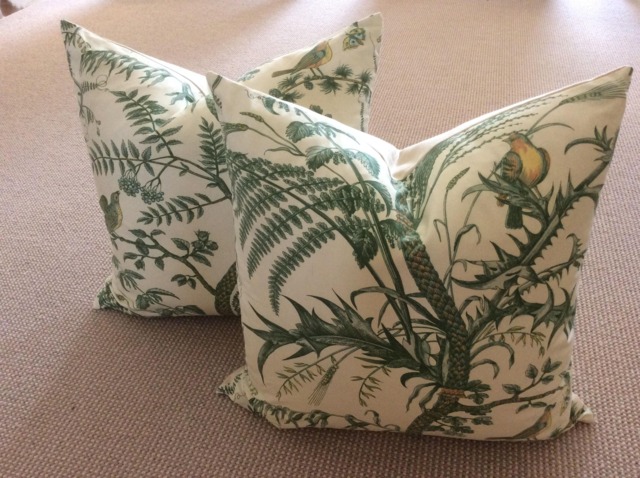 Brunschwig & Fils Bird Thistle in Green Pillow Cover - image 1